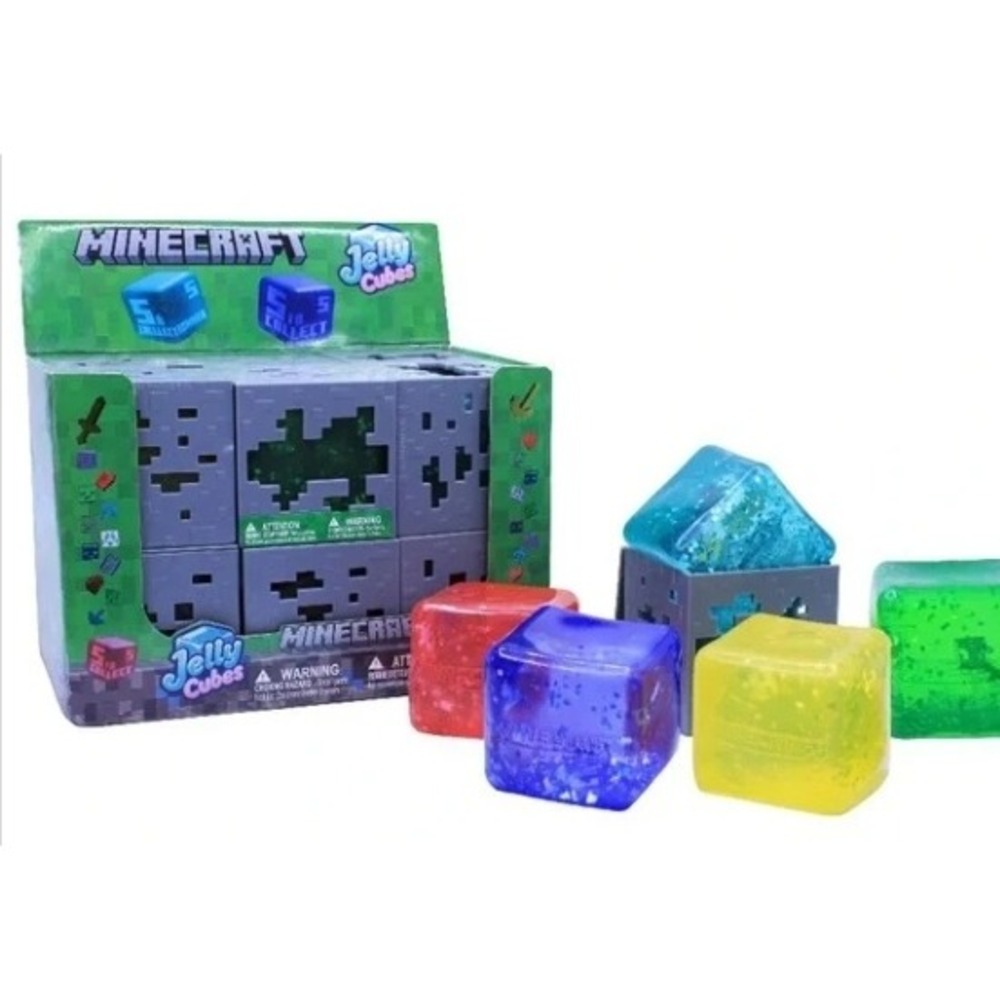 Minecraft Jelly Cubes Squishy Fidget Toy Pick 2 Colors Mystery Golden Sword
